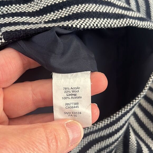 J Crew Skirt Womens Size 0‎ Grey Black Stripe Wool Blend Pencil Workwear - Picture 6 of 6